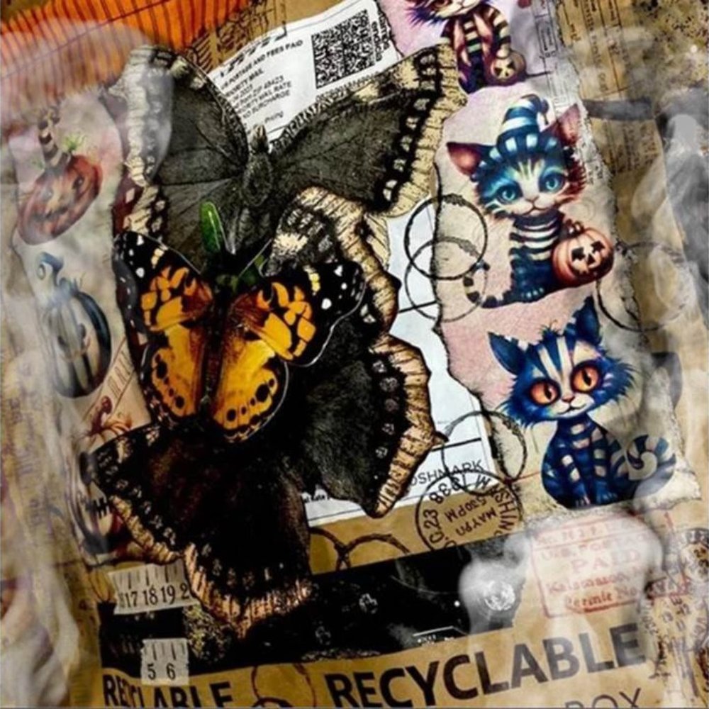 upcycled grateful art mailer / for M